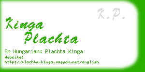 kinga plachta business card